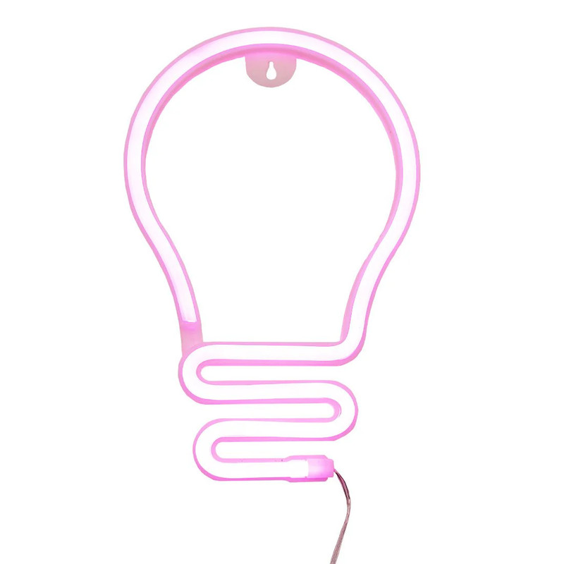 Led Neon Bulb Shape - Pink - إضاءة